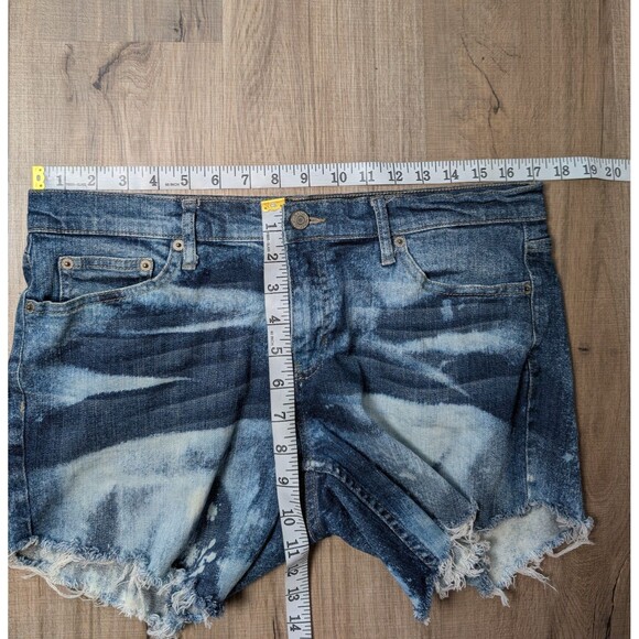 Banana Republic Blue Denim Shorts Size 10 Bleach Splash Cut Off 5" Women's - Picture 7 of 8